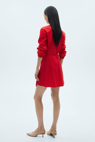Robe cache-coeur coton - Rouge