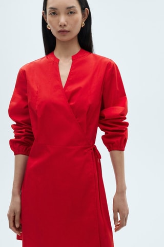 Robe cache-coeur coton - Rouge