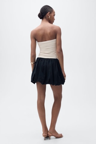 Robe jupe boule corps drapé - Ecru