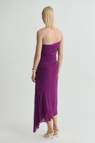 Robe asymétrique fronces sur les côtés - Violet