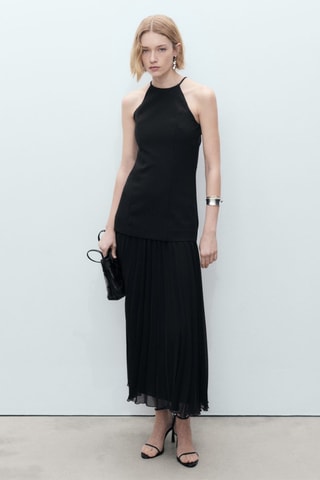 Robe évasée combinée - Noir