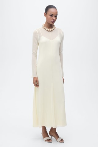 Robe combinée semi-transparente - Ecru