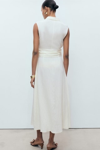 Robe chemisier nœud - Ecru