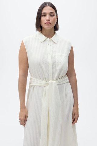 Robe chemisier nœud - Ecru