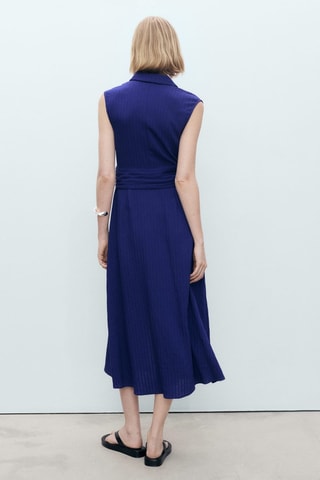 Robe chemisier nœud - Bleu