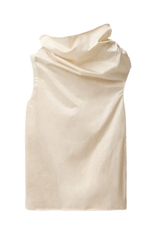 Robe coton col bénitier - Ecru