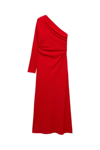 Robe asymétrique drapée - Rouge