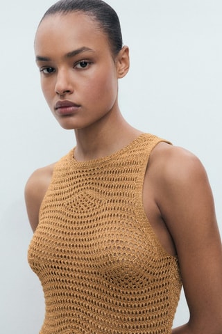 Robe Lurex ajourée - Doré