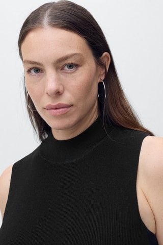 Robe maille col montant - Noir