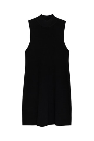 Robe maille col montant - Noir
