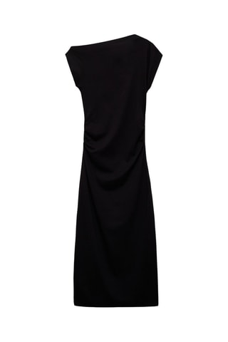 Robe midi drapée - Noir