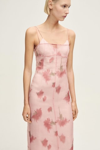 Robe combinée imprimé fleuri - Rose