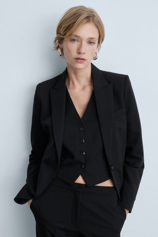 Gilet costume boutons - Noir