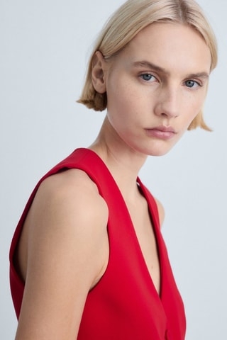 Gilet costume boutons - Rouge