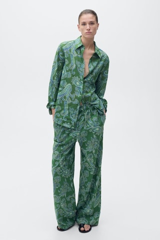 Chemise coton imprimé cachemire - Vert