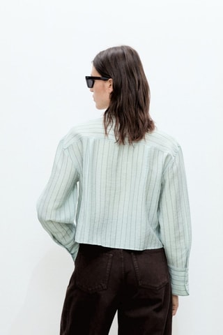 Chemise crop rayures - Vert