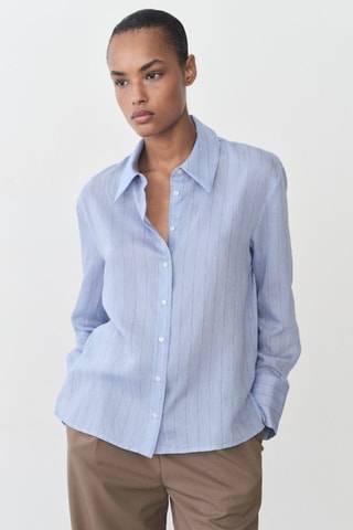 Chemise imprimée rayures - Bleu