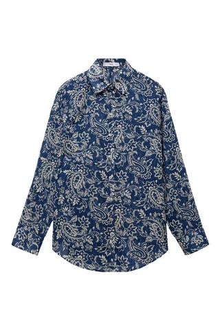 Chemise coton imprimée - Bleu