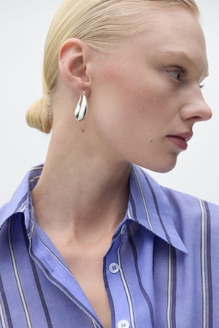 Chemise rayée avec fermeture multiposition - Bleu