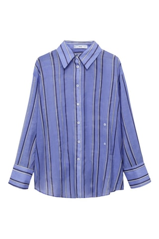 Chemise rayée avec fermeture multiposition - Bleu