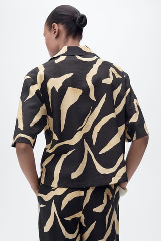 Chemise imprimée manches courtes - Noir