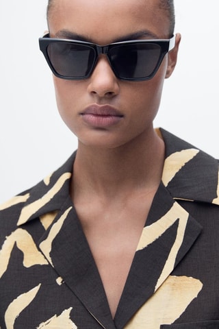 Chemise imprimée manches courtes - Noir