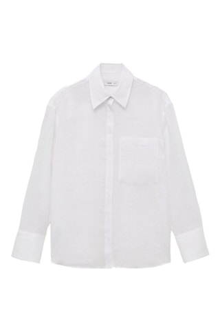 Chemise ramie avec poches - Blanc