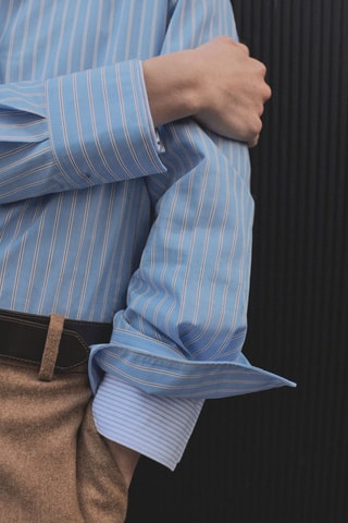 Chemise regular-fit coton et Lyocell mélangés - Bleu