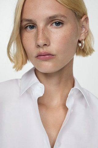 Chemise regular en coton et lyocell mélangés - Ecru