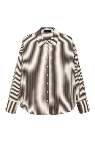 Chemise rayée texturée - Ecru