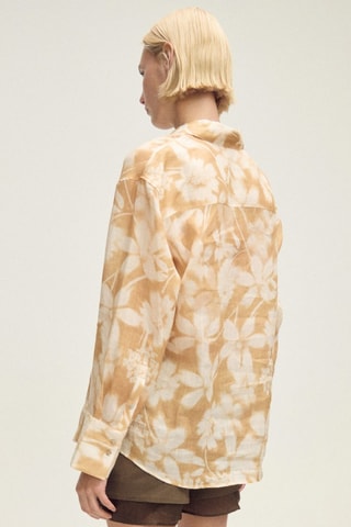 Chemise en ramie fermeture multiposition - Moutarde