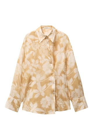 Chemise en ramie fermeture multiposition - Moutarde