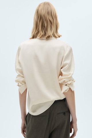 Chemise fluide satinée - Ecru