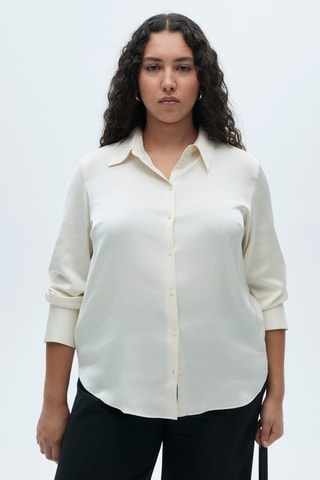 Chemise fluide satinée - Ecru