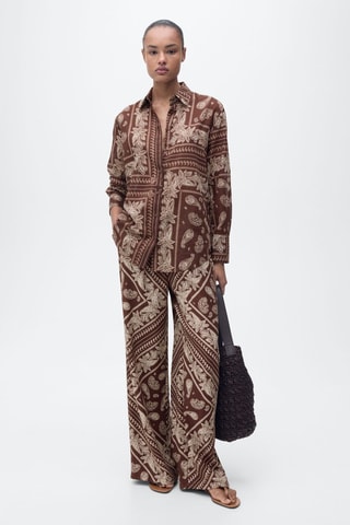 Chemise regular-fit cachemire - Marron