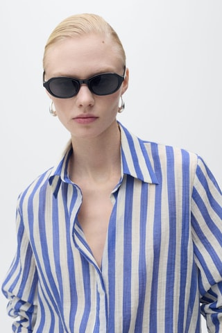 Chemise Lyocell rayures - Bleu ciel