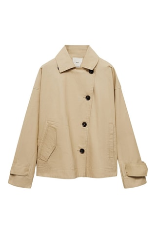 Trench court coton - Gris clair