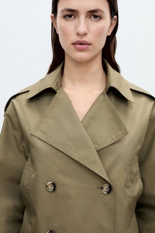 Trench crop double boutonnage - Kaki