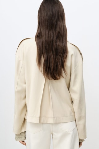 Trench crop double boutonnage - Gris clair