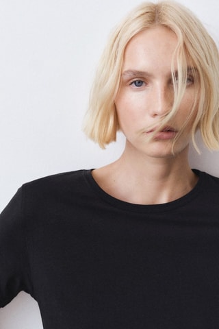 T-shirt coton manches courtes - Noir