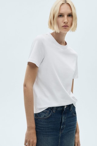 T-shirt coton manches courtes - Blanc