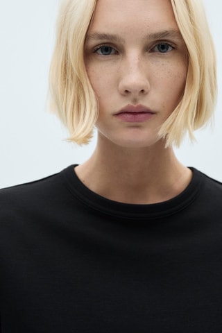 T-shirt coton manches courtes - Noir