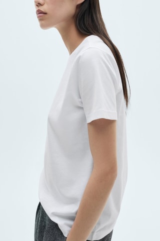 T-shirt coton manches courtes - Blanc