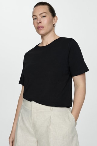 T-shirt coton manches courtes - Noir