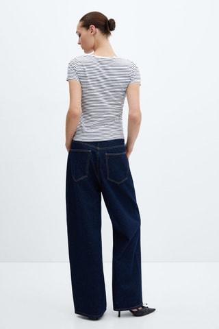 T-shirt logo en coton - Bleu marine