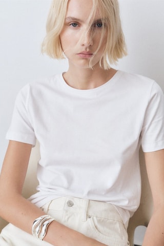 T-shirt coton manches courtes - Blanc
