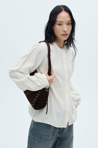 Blouse détails ajourés - Ecru