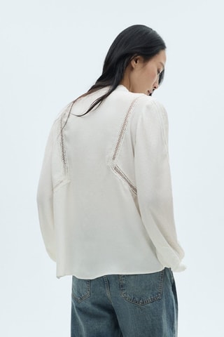 Blouse détails ajourés - Ecru