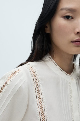 Blouse détails ajourés - Ecru