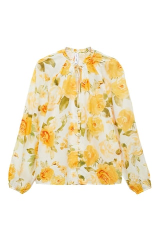 Blouse à fleurs coton - Jaune